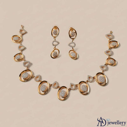 Golden Aura Cascade Necklace Set