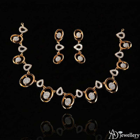 Golden Aura Cascade Necklace Set