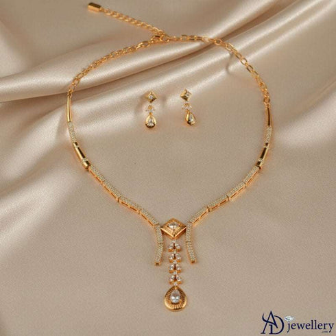 Golden Cascade Elegance Necklace Set
