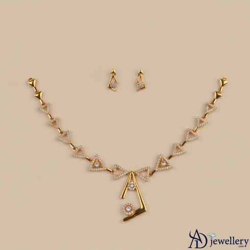 Golden Geometric Grace Necklace Set