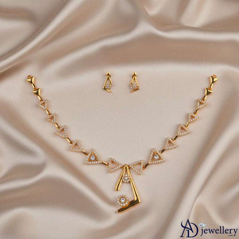 Golden Geometric Grace Necklace Set