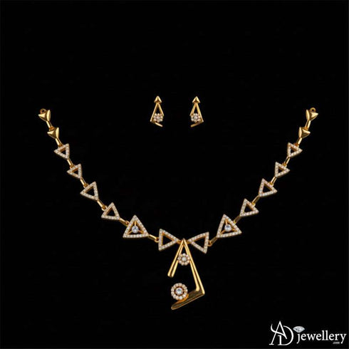 Golden Geometric Grace Necklace Set