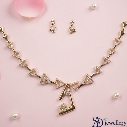 Golden Geometric Grace Necklace Set