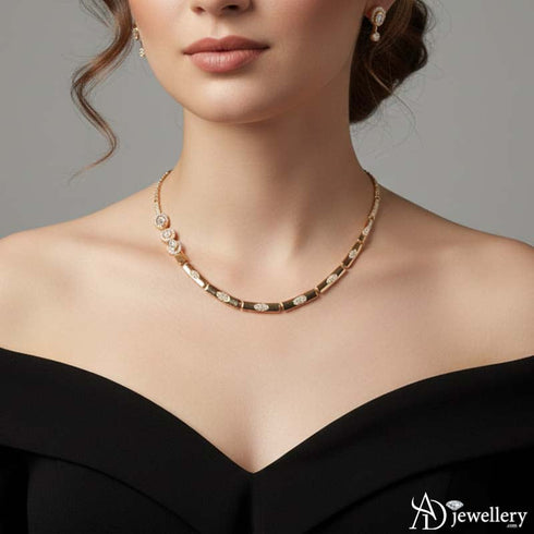 Golden Orbit Elegance Necklace Set