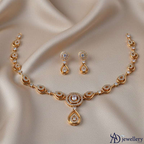 Golden Teardrop Elegance Necklace Set