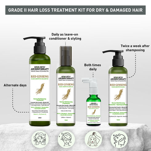 Keya Seth Aromatherapy Korean Red Ginseng Hair Growth Combo Kit