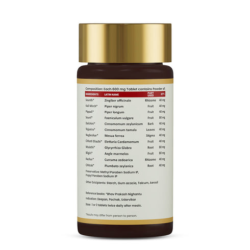 Jeena Sikho Grahi Vati Ayurvedic Digestive Support Tablets for Gas and Bloating