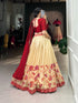 Ethenika Green Silk Printed Lace Lehenga Choli Set