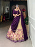 Ethenika Green Silk Printed Lace Lehenga Choli Set