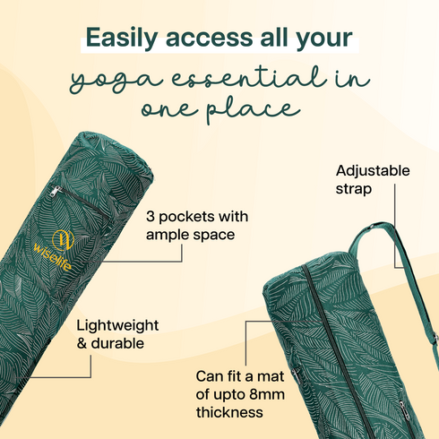 Wiselife Yoga Mat Carry Bag (Up to 8mm Mat)