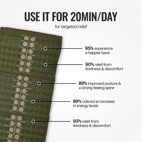 Wiselife 3 Fold Acupressure Therapy mat (Carry bag included)