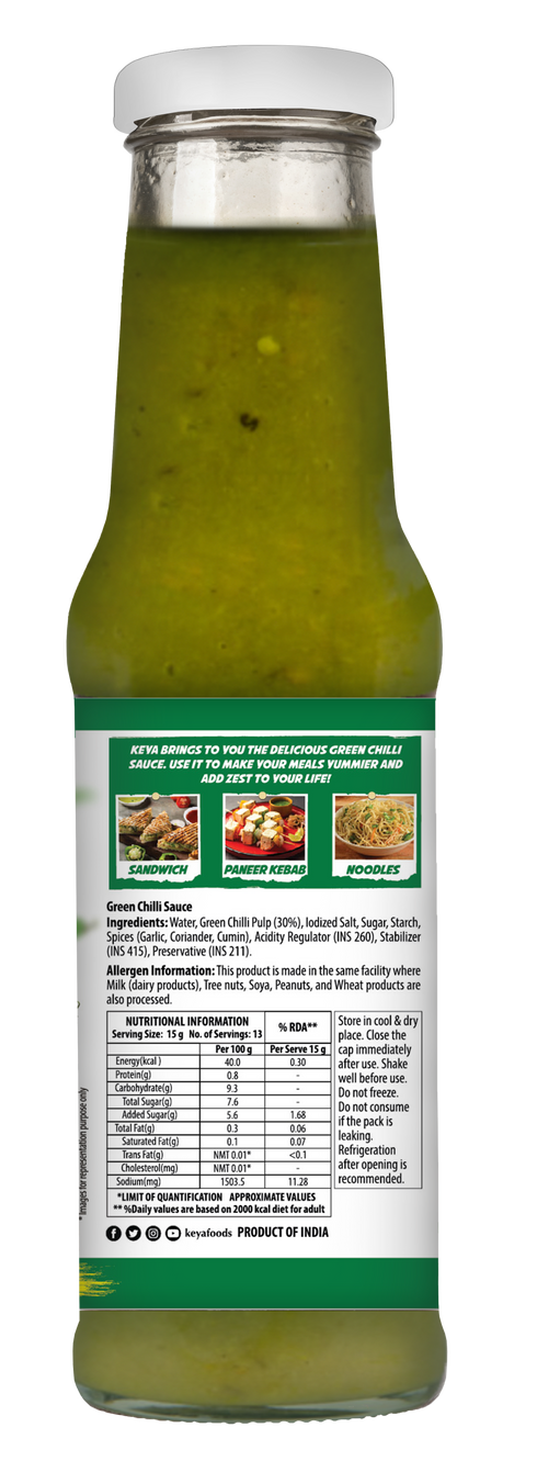 Keyafoods Keya Chinese Sauce Combo Red Chilli Sauce 200g Green Chilli Sauce 190g Dark Soya Sauce 210g Combo Pack 3