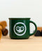 Sleepy Owl Coffee Green Ceramic Mug
