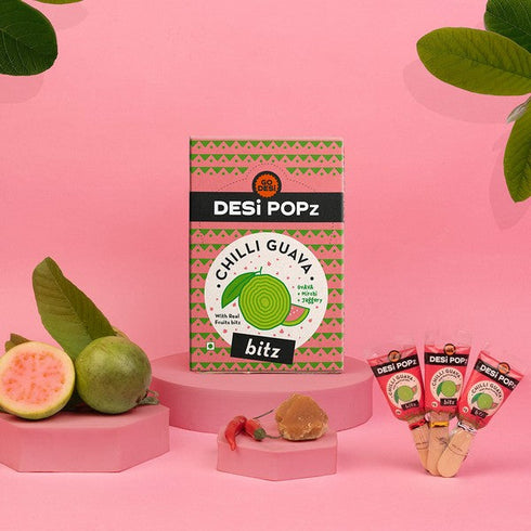 Go Desi Chilli Guava Popz | Pink Guava Bitz & Jaggery