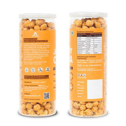 Omay Foods Jaggery (Gur) Chana, 140G (Pack of 2)