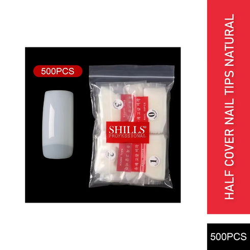 Shills Professional PKT 500pcs Half Cover Nail Tips Natural