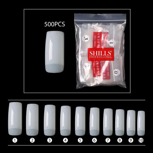 Shills Professional PKT 500pcs Half Cover Nail Tips Natural