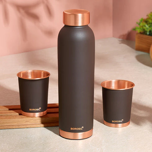 ECO Colour Copper Bottle | Glass Set