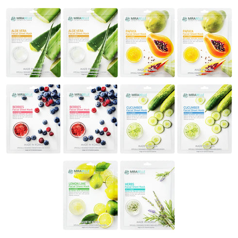 Mirabelle Korea Healing Skin Facial Sheet Mask Pack Of 10