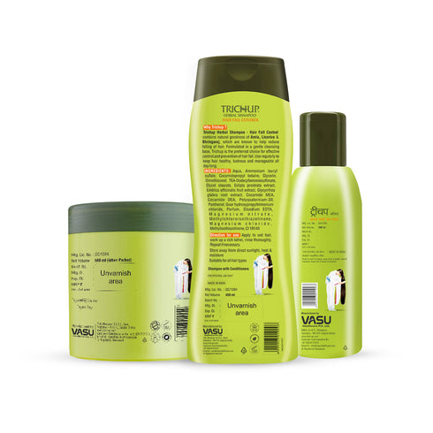 Vasuestore Trichup Hair Fall Control Oil,Shampoo,Mask