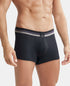 Jockey Microfiber Elastane Stretch Rib Solid Trunk with Stay Dry Treatment | Black