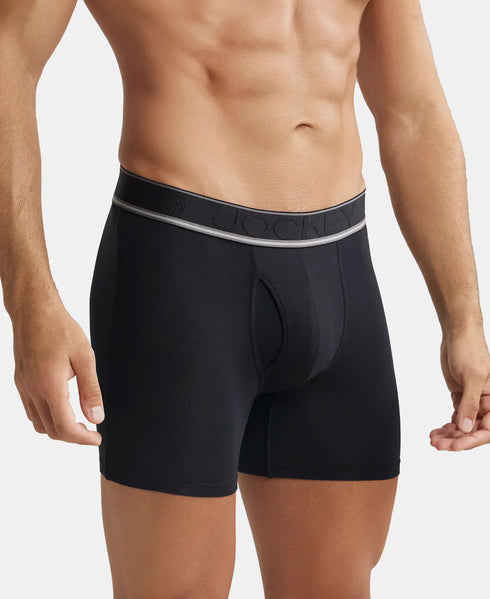 Jockey Black Tencel Micro Modal Boxer Brief with StayFresh