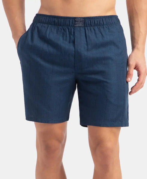 Jockey Tencel Lyocell Cotton Checkered Boxer Shorts with Side Pockets | Poseidon