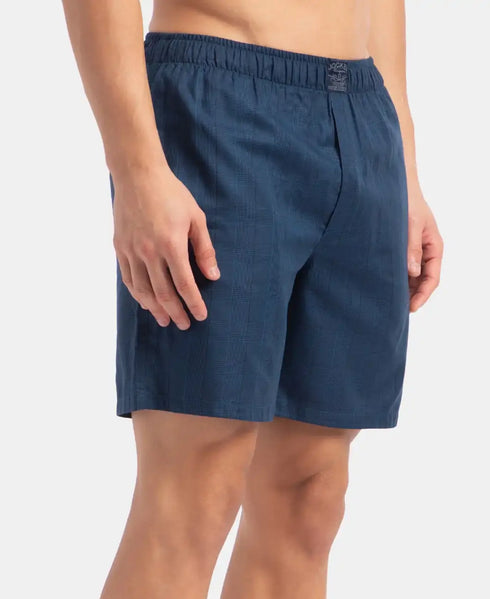 Jockey Tencel Lyocell Cotton Checkered Boxer Shorts with Side Pockets | Poseidon
