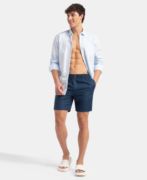 Jockey Tencel Lyocell Cotton Checkered Boxer Shorts with Side Pockets | Poseidon