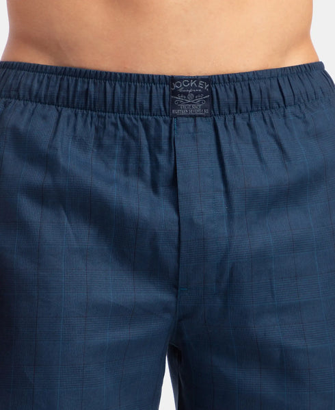 Jockey Tencel Lyocell Cotton Checkered Boxer Shorts with Side Pockets | Poseidon