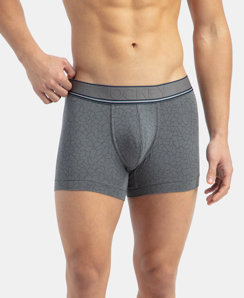 Jockey Tencel Micro Modal Stretch Printed Trunk with StayFresh | Gun Metal