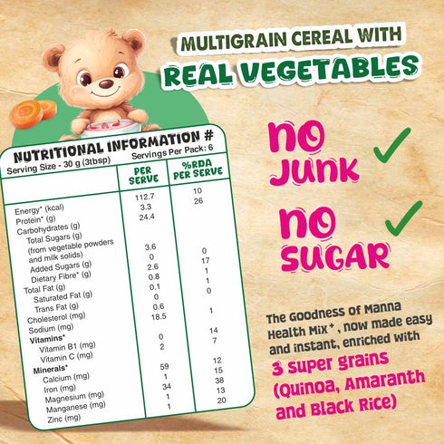 Manna Foods Health Mix Instant Baby Cereal Beetroot and Carrot
