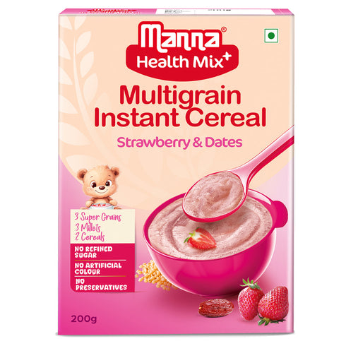 Manna Foods Health Mix Instant Baby Cereal Strawberry and Date Powder