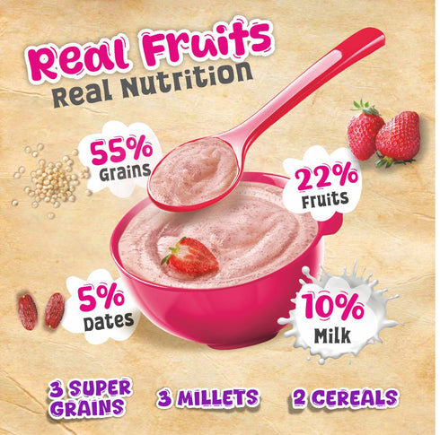 Manna Foods Health Mix Instant Baby Cereal Strawberry and Date Powder