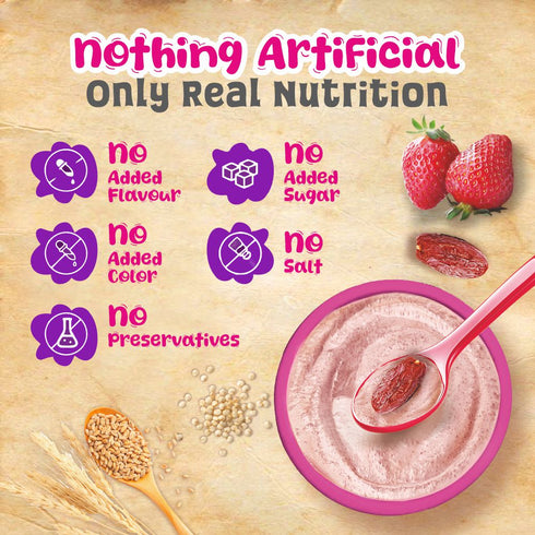 Manna Foods Health Mix Instant Baby Cereal Strawberry and Date Powder