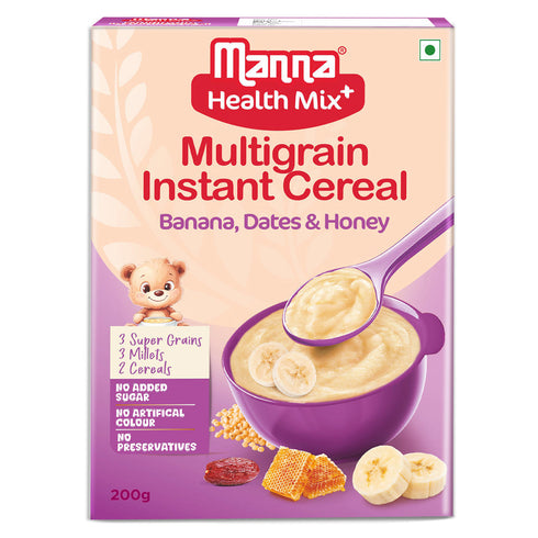 Manna Foods Health Mix Instant Baby Cereal Banana Date Powder and Honey
