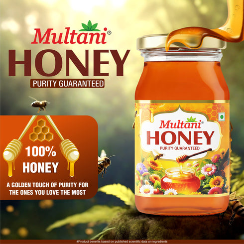 Multani Pharmaceuticals Limited Multani Honey Purity Guaranteed No Sugar Added Helps boost immunity supports digestion