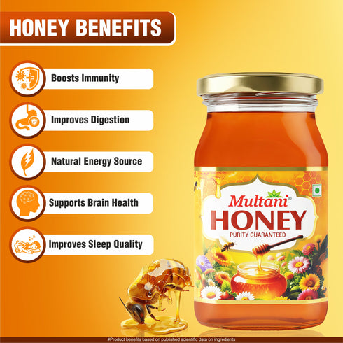 Multani Pharmaceuticals Limited Multani Honey Purity Guaranteed No Sugar Added Helps boost immunity supports digestion