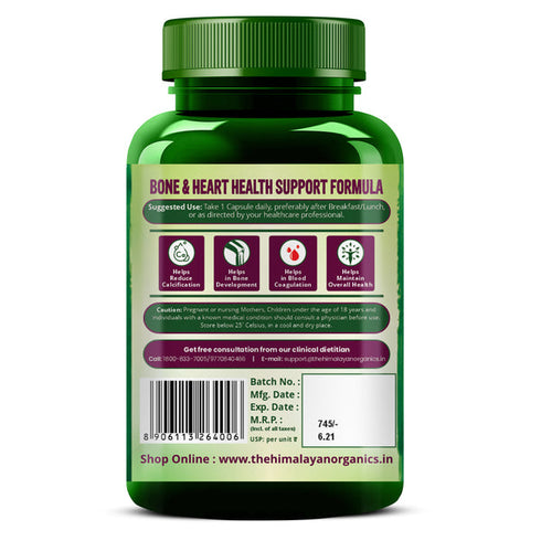 Himalayan Organics Plant Based Vitamin K2 Capsules