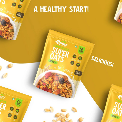 Alpino High Protein Rolled Oats Combo - Chocolate & Honey