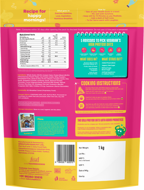 Yoga Bar 26g High Protein Oats Bestseller Combo 3Kg