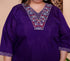 Miravan Womens Plus Size Purple Muslin Stright kurta and palazzo with dupatta Suit set