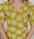 Miravan Womens Yellow Printed Puff Sleeve Floral Maxi Party Dress