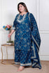 Miravan Plus Size Womens Gota Patti cotton Kurta Paired with Palazzo and Dupatta