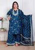 Miravan Plus Size Womens Gota Patti cotton Kurta Paired with Palazzo and Dupatta