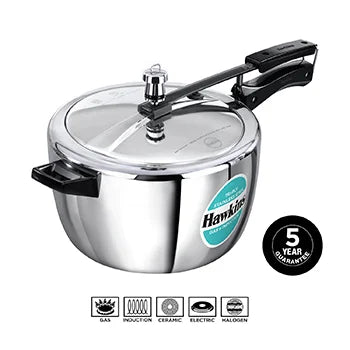 Hawkins Induction Tri Ply Ventura Stainless Steel Wide 7 Litre Tri-ply Stainless Steel Pressure Cooker