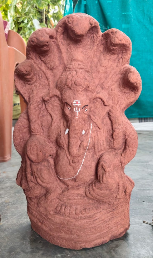 Gomaya Ganesha Idol-Sitting On Shesha Nagu (14 inch Hight)