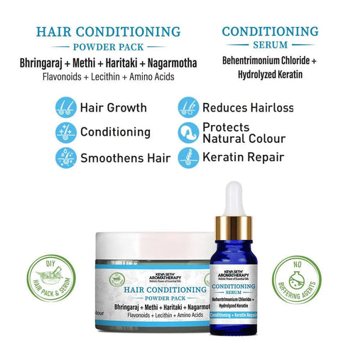Keya Seth Aromatherapy Hair Conditioning Powder Pack & Serum Mask Kit