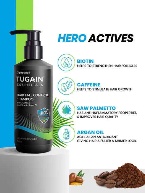 Tugain Essentials Pack of 2 Hair Fall Control Shampoo