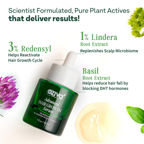 OZiva Advanced Hair Growth Serum for Rebalance Scalp Microbiome